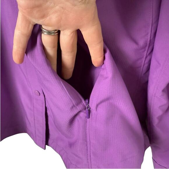 Duluth Trading Co Snap Front Shirt Long Sleeve Vented CoolPlus Outdoors Purple L - Picture 9 of 11